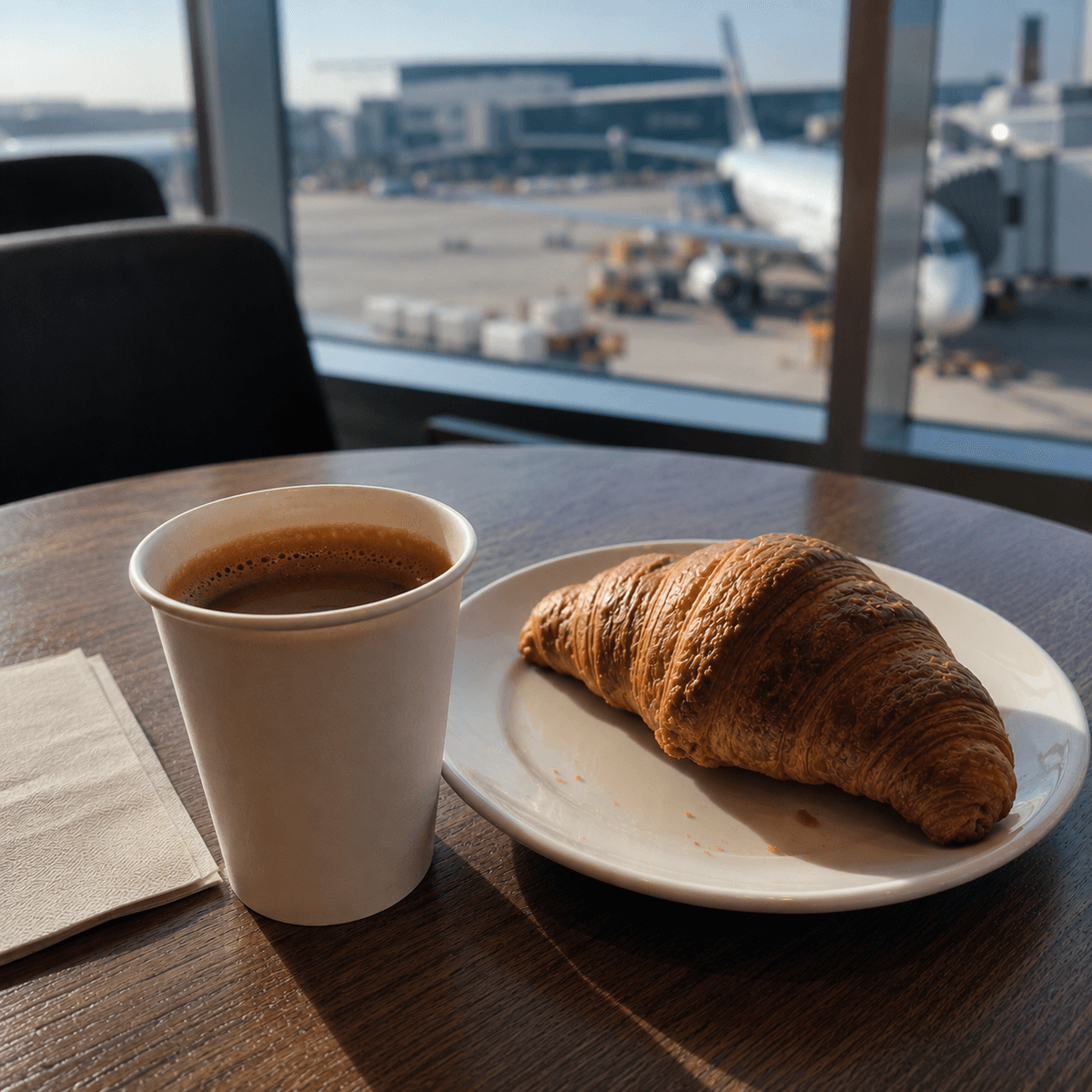 Café de aeroporto superfaturado